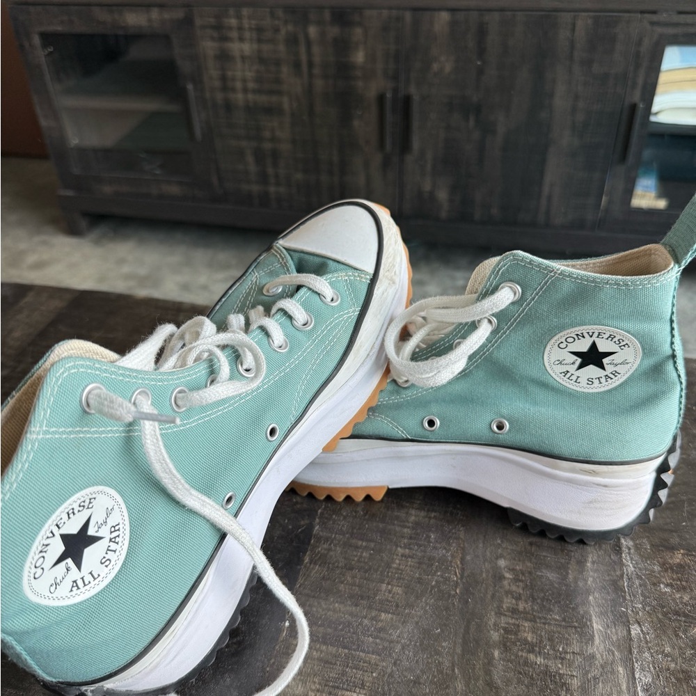 Converse High-Top Sneakers in Light Teal